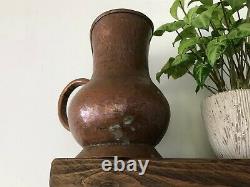 French Vintage Copper Water Jug Pitcher Large Beautiful hand made