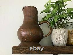 French Vintage Copper Water Jug Pitcher Large Beautiful hand made