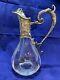 French Water Carafe Cristallerie Lorraine Crystal Claret Silver Plated Jug Vg