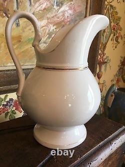 French White Paris Porcelain Water Pitcher Jug Early 1900s