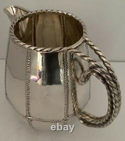 Garrard Fratelli Cacchione Sterling Figural Applied Chased Rope Water Pitcher