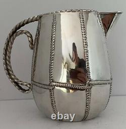 Garrard Fratelli Cacchione Sterling Figural Applied Chased Rope Water Pitcher