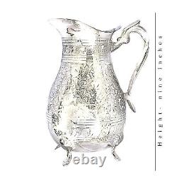 German Silver Antique Design Water Pitcher/Jug