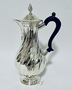 Good Quality Antique Solid Sterling Silver Hot Water Pot Jug for Tea 1908 Sibray