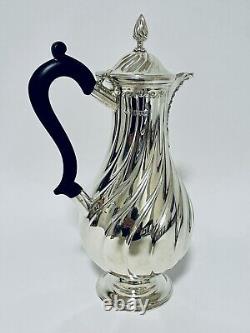 Good Quality Antique Solid Sterling Silver Hot Water Pot Jug for Tea 1908 Sibray