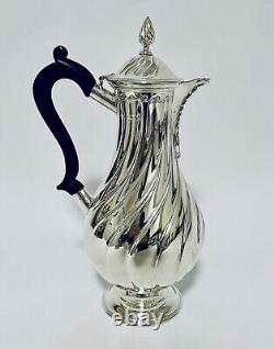 Good Quality Antique Solid Sterling Silver Hot Water Pot Jug for Tea 1908 Sibray