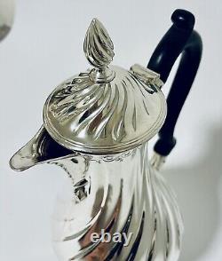 Good Quality Antique Solid Sterling Silver Hot Water Pot Jug for Tea 1908 Sibray