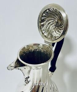 Good Quality Antique Solid Sterling Silver Hot Water Pot Jug for Tea 1908 Sibray