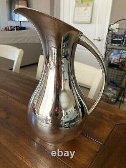 Gorgeous Huge Rare 1940 Modern Japan 950 Sterling Silver Water Pitcher 785 Grams