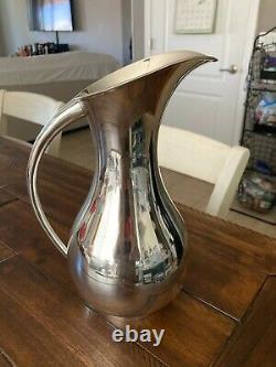 Gorgeous Huge Rare 1940 Modern Japan 950 Sterling Silver Water Pitcher 785 Grams