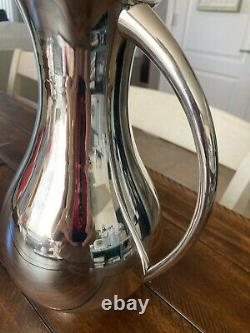 Gorgeous Huge Rare 1940 Modern Japan 950 Sterling Silver Water Pitcher 785 Grams