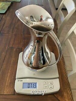 Gorgeous Huge Rare 1940 Modern Japan 950 Sterling Silver Water Pitcher 785 Grams