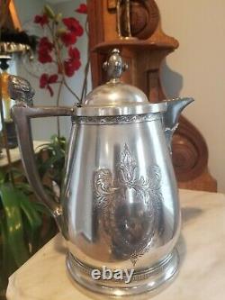 Gorgeous Rogers Smith/Jas Stimpson Patented Silverplate Insulated Water Pitcher