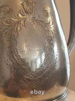 Gorgeous Rogers Smith/Jas Stimpson Patented Silverplate Insulated Water Pitcher