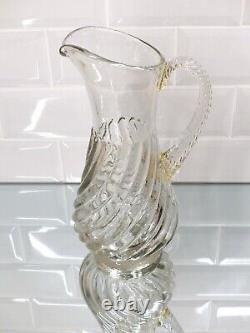 Gorgeous Water Jug Pitcher Blowned Glass Late 19TH Similar Model Bambou Baccarat