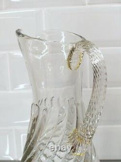 Gorgeous Water Jug Pitcher Blowned Glass Late 19TH Similar Model Bambou Baccarat