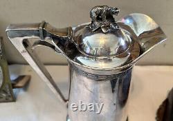 Gorham Aesthetic Movement Silver Plated Ice Water Pitcher Bear Finial