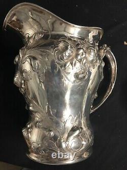 Gorham Art Nouveau Sterling Water Pitcher Exceptional 40 Troy oz