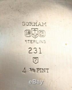 Gorham Sterling 18th c George I Style Water Pitcher #231 PRISTINE