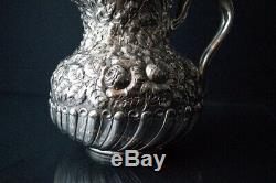 Gorham Sterling Silver Repousse Water Pitcher, circa 1892