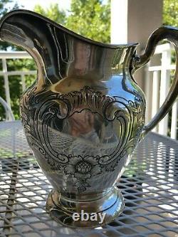 Gorham Sterling Silver Water Pitcher Floral Scroll Style 182/4