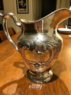 Gorham Sterling Silver Water Pitcher Floral Scroll Style 182/4