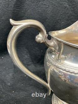 Gorham Sterling Water Pitcher Classic Form Chased Gadroon Edge
