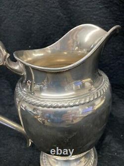 Gorham Sterling Water Pitcher Classic Form Chased Gadroon Edge