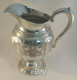 Great Hand Chased Amston Sterling Water Pitcher 3 3/4 Pint