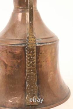 Große antike Kupfer Kanne Wasserkrug handgeschlagen Copper Can Water Jug Pitcher
