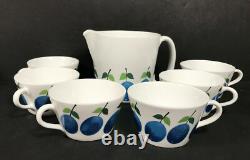 Gustavsberg Prunus pitcher, blue plum juice jug, water pitcher