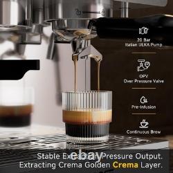 HANROSE Espresso Machine with Grinder, 20Bar Espresso Machine Stainless Steel