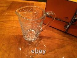 HERMES Crystal Water Jug / Pitcher And 4 Double Old Fashioned Tumblers