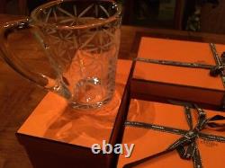 HERMES Crystal Water Jug / Pitcher And 4 Double Old Fashioned Tumblers