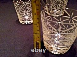 HERMES Crystal Water Jug / Pitcher And 4 Double Old Fashioned Tumblers