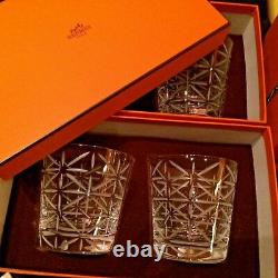 HERMES Crystal Water Jug / Pitcher And 4 Double Old Fashioned Tumblers