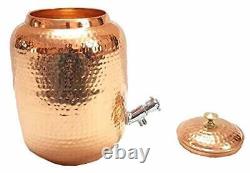 Hammered Copper Water Dispenser Matka Water Drinking Storage Pitchers Pot 16 L