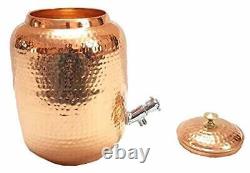 Hammered Copper Water Dispenser Matka Water Storage Container Pitchers Tank 12 L