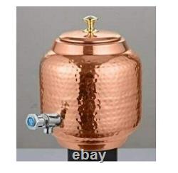Hammered Copper Water Dispenser with Tap Matka Water Jug Copper Pitcher with Tap