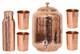 Hammered Pure Copper Water Dispenser Pot 8 Liter Matka With 1 Bottle & 4 Tumbler