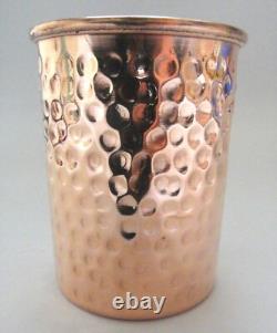 Hammered Pure Copper Water Dispenser Pot 8 Liter Matka with 1 Bottle & 4 Tumbler