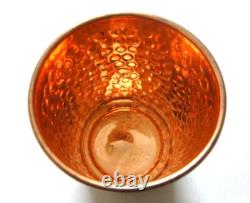 Hammered Pure Copper Water Dispenser Pot 8 Liter Matka with 1 Bottle & 4 Tumbler