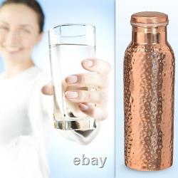 Hammered Pure Copper Water Dispenser Pot 8 Liter Matka with 1 Bottle & 4 Tumbler