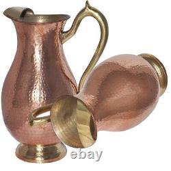 Hammered Pure Mughlai Water Jug PITCHER 1.9 LITER EACH Set of 2