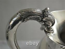 Hand-Crafted Sterling Silver (95% Silver) Japanese Dolphin Handle Water Pitcher