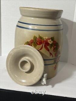 Hand Turned Marshall Pottery 3 Gallon Water Tea Dispenser Cooler Jug Crock