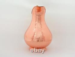 Handcrafted Copper Pitcher 64 oz Hammered Rose Gold Water Jug Decorative