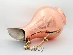 Handcrafted Copper Pitcher 64 oz Hammered Rose Gold Water Jug Decorative