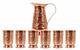 Handmade Designer Serving Water Pure Copper 1 Jug 1300 Ml With 6 Glass 350 Ml