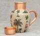 Handmade Pitchers Water Jug Pure Cooper Printed Copper Jug With Lid 1500 Ml